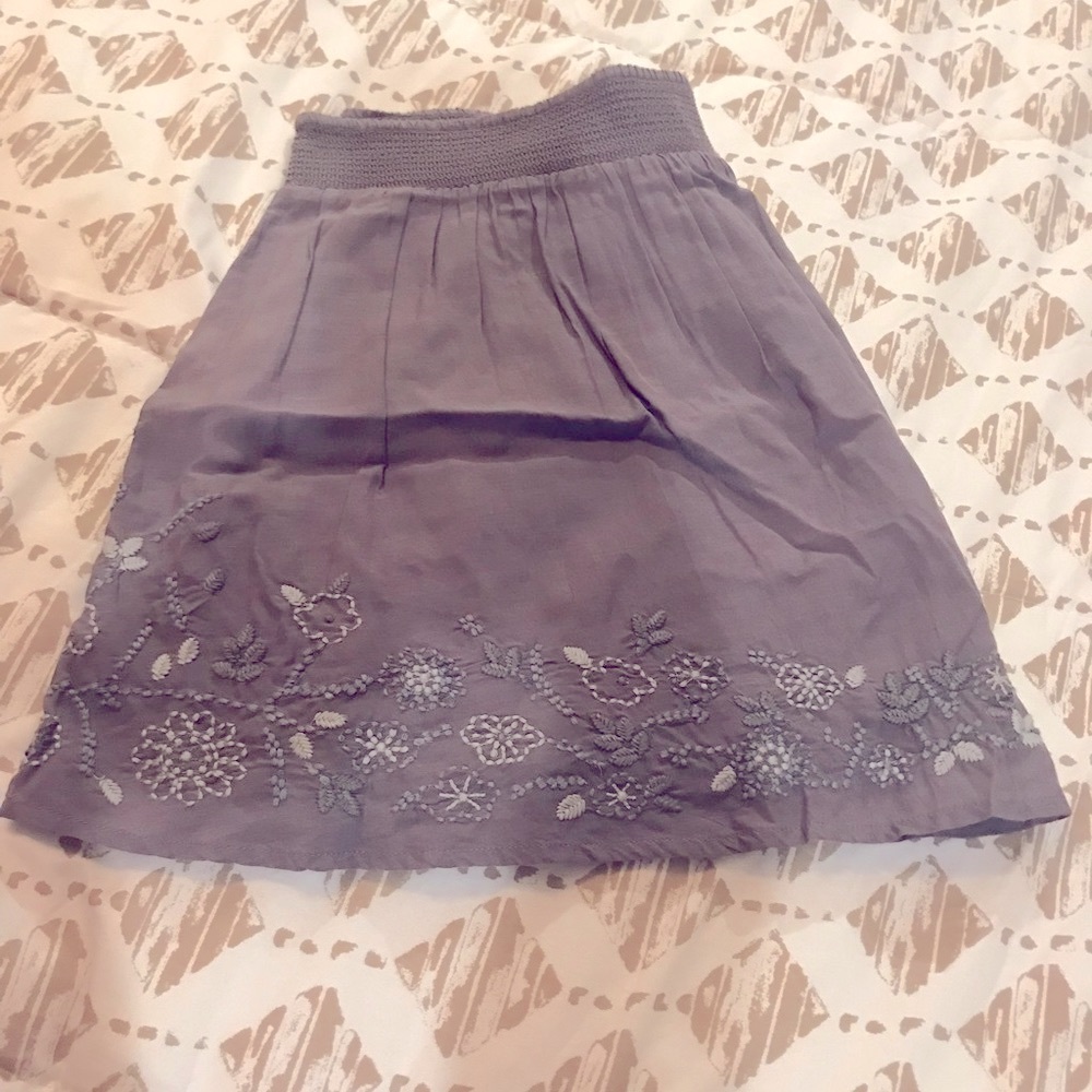 Periwinkle Medium Embroidered Skirt Summer Fun